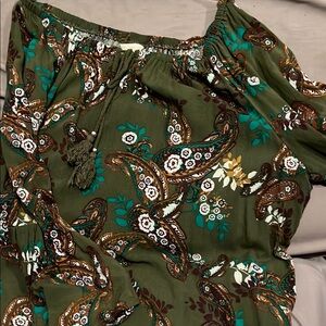 Floral Paisley Green Women's Top